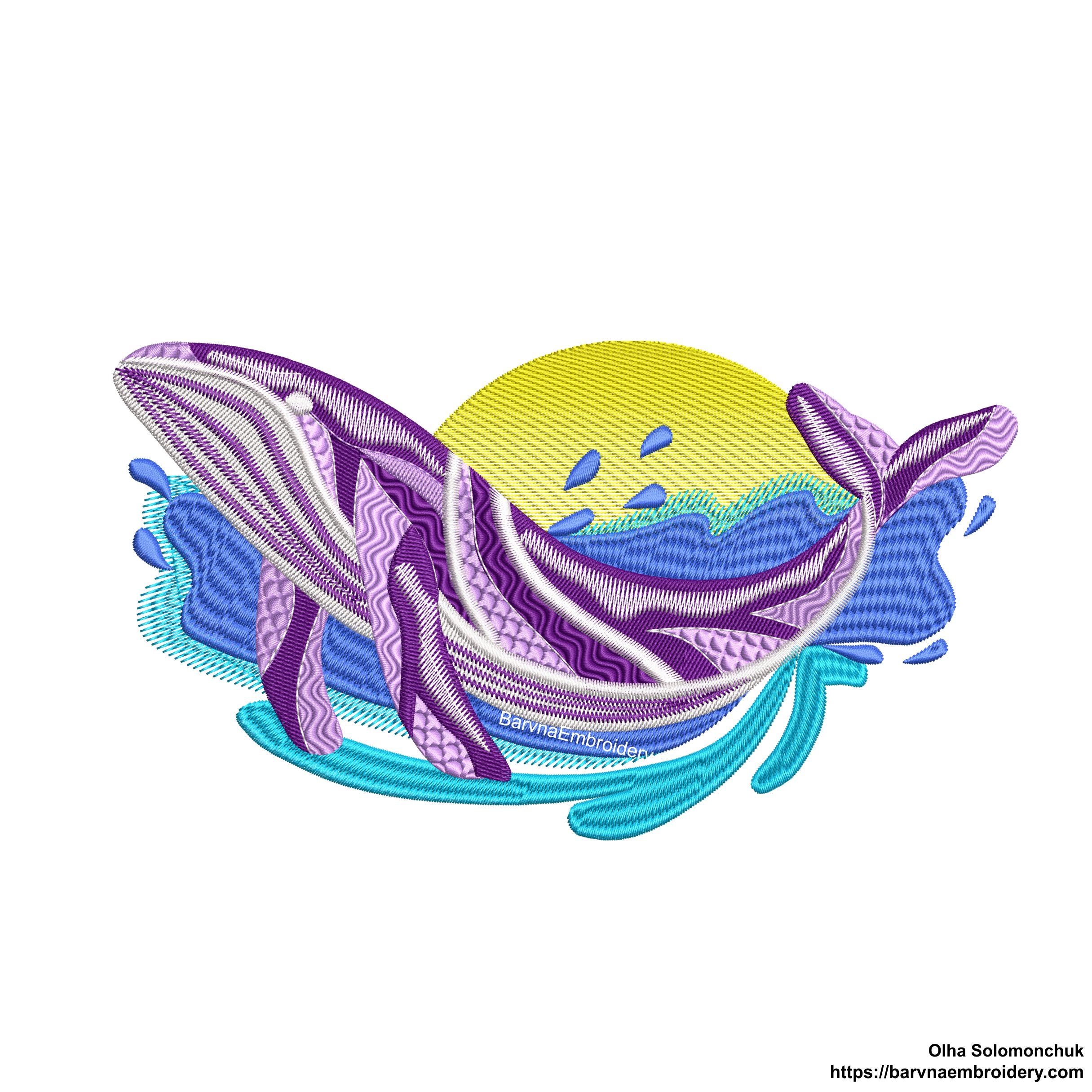 Whale Machine embroidery designs for machine, Ocean embroidery, Summer embroidery files, Digital download