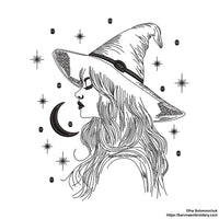 Witch Machine embroidery design, Helloween embroidery files, Digital download