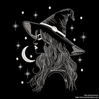 Witch Machine embroidery design, Helloween embroidery files, Digital download