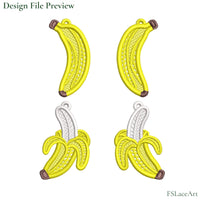 Banana FSL embroidery design file preview, two shapes