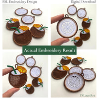Collection of stitched Coconut FSL lace earring pieces