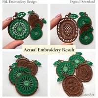 Collection of stitched Kiwi FSL lace earring pieces