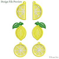 Lemon FSL embroidery design file preview, three shapes