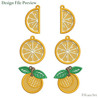 Orange FSL embroidery design file preview, three shapes
