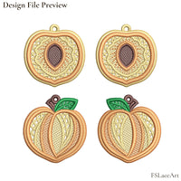 Peach FSL embroidery design file preview, two shapes