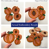 Collection of stitched Peach FSL lace earring pieces