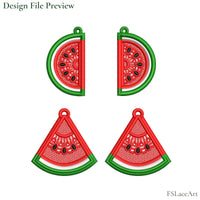 Watermelon FSL embroidery design file preview, two shapes