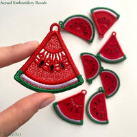 Actual stitched result of Watermelon FSL embroidery design